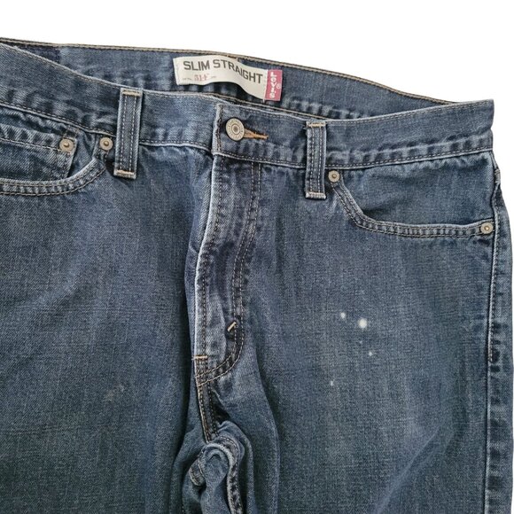 Levis 514 Slim Straight Jeans Mens Size 36 X 30 Mid Rise Medium Wash Denim Pants - Picture 4 of 6